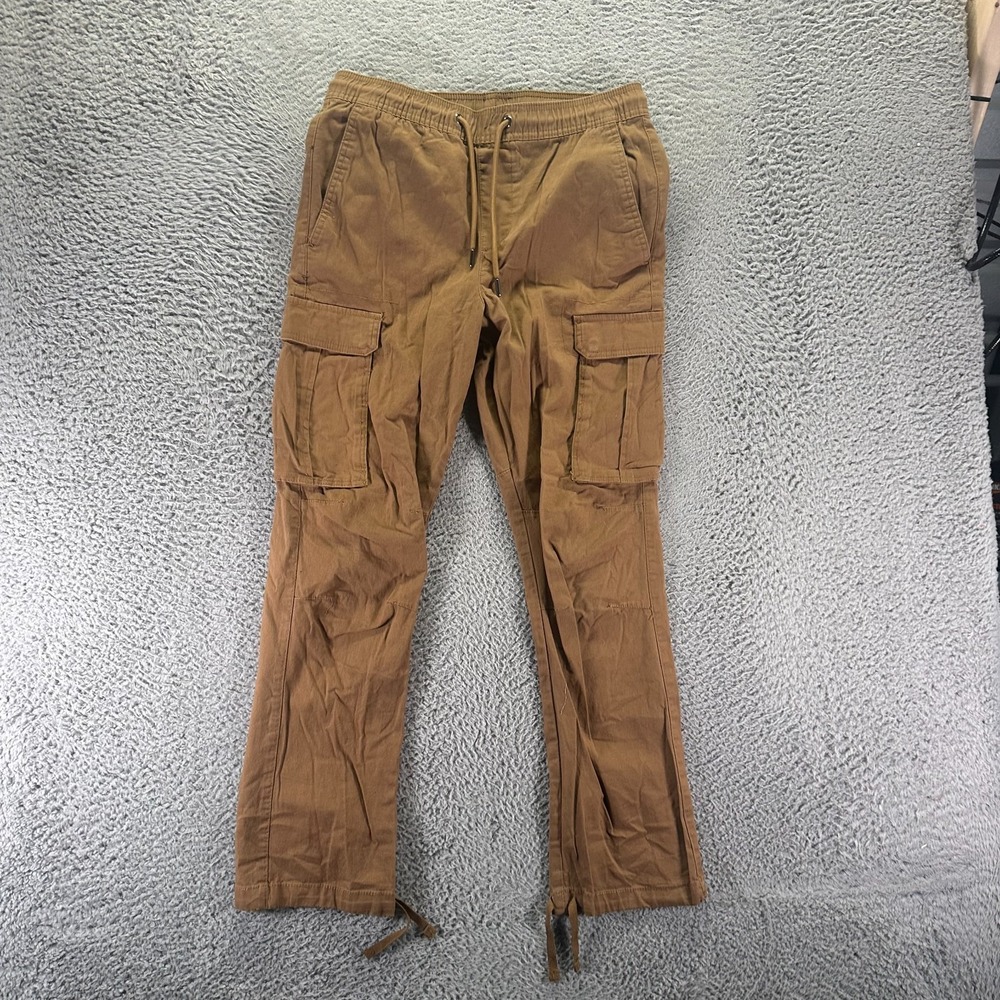 CSG Pant Men's S Brown Cotton Cargo Straight Workwear Travel Utility Stretch